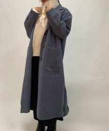aimoha(aimoha（アイモハ）)/後タックシングルロングテーラードコート 韓国ファッション ワンピース/ブルー