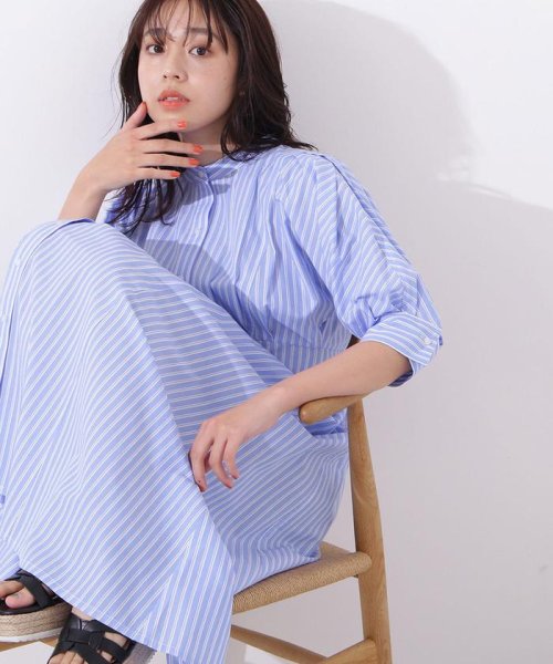 セール ストライプボリュームワンピース ナチュラルビューティーベーシック Natural Beauty Basic Magaseek