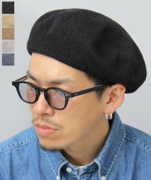 Besiquenti(ベーシックエンチ)/麻混 サーモベレー リネン ベレー帽 メンズ 帽子 カジュアル シンプル 春 夏/ブラック