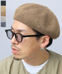 Besiquenti(ベーシックエンチ)/麻混 サーモベレー リネン ベレー帽 メンズ 帽子 カジュアル シンプル 春 夏/ブラウン