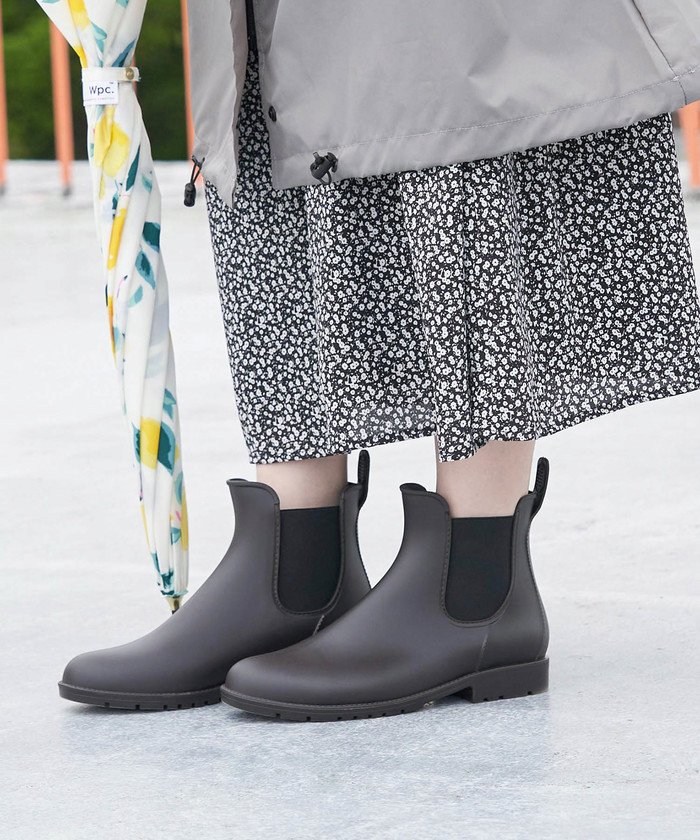 新品 レディース Mサイズ 雨靴 長靴 サイドゴア レインブーツ 茶 ブラウン 割引