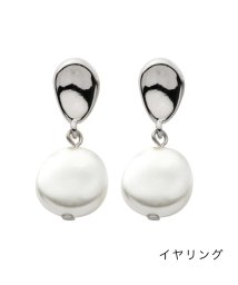 cream dot(クリームドット)/メタル×艶めくバロックパール風イヤリング/ピアス/シルバー系2