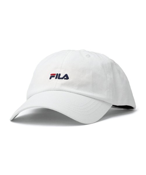 FILA(フィラ)/フィラ キャップ FILA SMALL LOGO LOW CAP コットン 洗濯 ロゴ 刺繍 UVカット 吸水速乾 アジャスター スポーツ 105－813506/ホワイト