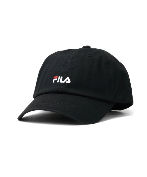 FILA(フィラ)/フィラ キャップ FILA SMALL LOGO LOW CAP コットン 洗濯 ロゴ 刺繍 UVカット 吸水速乾 アジャスター スポーツ 105－813506/ブラック