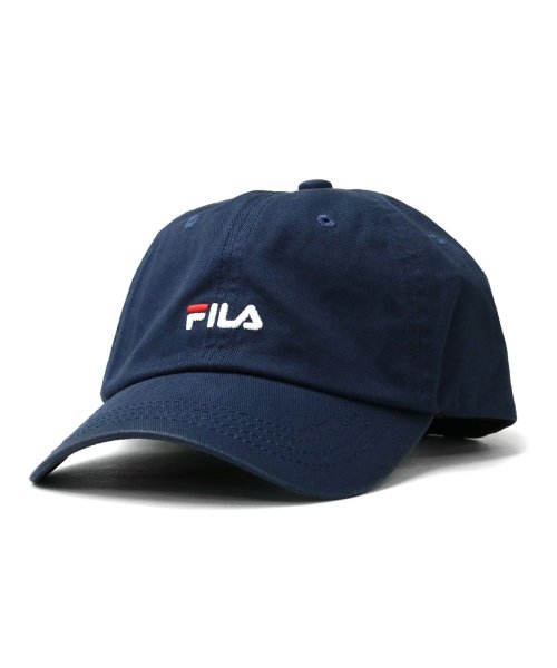 FILA(フィラ)/フィラ キャップ FILA SMALL LOGO LOW CAP コットン 洗濯 ロゴ 刺繍 UVカット 吸水速乾 アジャスター スポーツ 105－813506/ネイビー