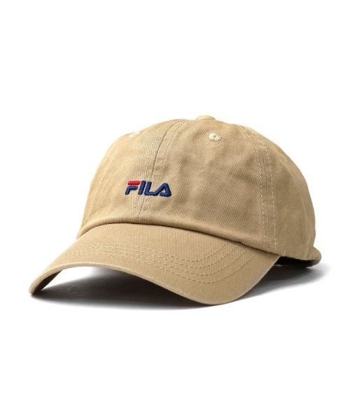 FILA(フィラ)/フィラ キャップ FILA SMALL LOGO LOW CAP コットン 洗濯 ロゴ 刺繍 UVカット 吸水速乾 アジャスター スポーツ 105－813506/ベージュ