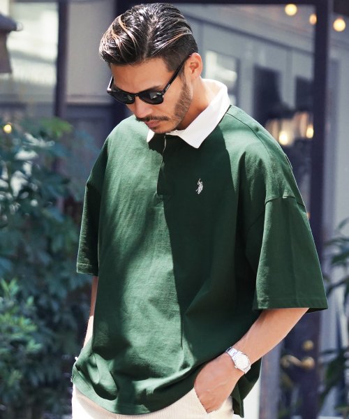 Us Polo Assn ユーエスポロアッスン ブランド別注オーバーサイズ半袖ラガーシャツ メンズ ゆったり おしゃれ ポロシャツ 半袖 ヘビーウェイト ジギーズショップ Jiggys Shop Magaseek