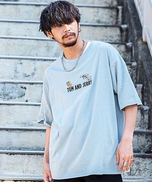 Tom Jerry ロゴプリント 刺繍クルーネック半袖ビッグtシャツ メンズ ブランド おしゃれ 半袖 Tom Jerry トムとジェリー キャラクター プリン エスビーセレクト Sb Select Magaseek