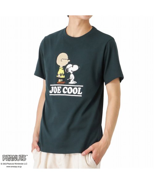 MAC HOUSE(men)(マックハウス（メンズ）)/PEANUTS サガラ刺繍半袖Tシャツ 161153400/グリーン