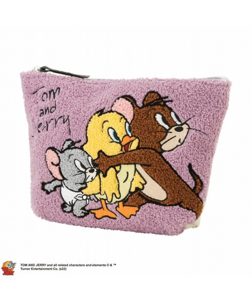 MAC HOUSE(women)(マックハウス（レディース）)/Tom and Jerry サガラ刺繍ポーチM WNTJ－PCH29/パープル