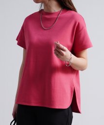 Fizz(フィズ)/コットンスムース オーバーサイズラウンドヘムTシャツ　CHiLL365/ピンク