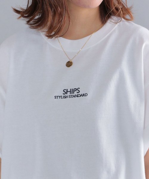 SHIPS MEN(シップス　メン)/*SHIPS: STYLISH STANDARD ロゴ 刺繍 Tシャツ/ライトホワイト