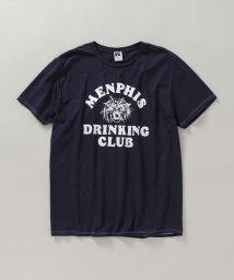 SHIPS MEN(シップス　メン)/*【SHIPS別注】RUSSELL ATHLETIC: カレッジロゴ/アニマル プリント Tシャツ/ネイビー