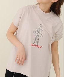 sakishima tokyo(サキシマ トーキョー)/プリントモックネックTシャツ/ライトベージュ