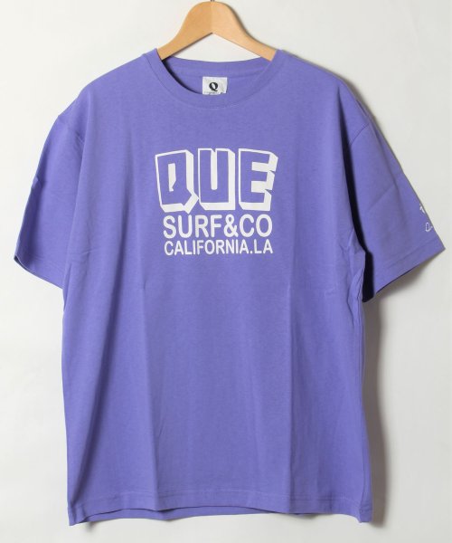 Q(キュー)/【QUE　/ キュー】　USAコットン　QUE ロゴ　SURF/サーフTEE　/ラベンダー