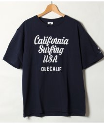 Q(キュー)/【QUE　/ キュー】　USAコットン　CALIFORNIA　SURF/サーフTEE　/ネイビー