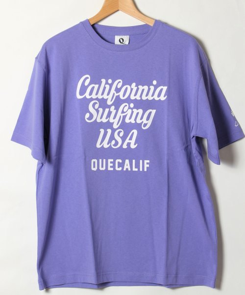 Q(キュー)/【QUE　/ キュー】　USAコットン　CALIFORNIA　SURF/サーフTEE　/ラベンダー