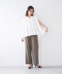 MICA&DEAL(マイカアンドディール)/tuck pants with a belt/KHAKI