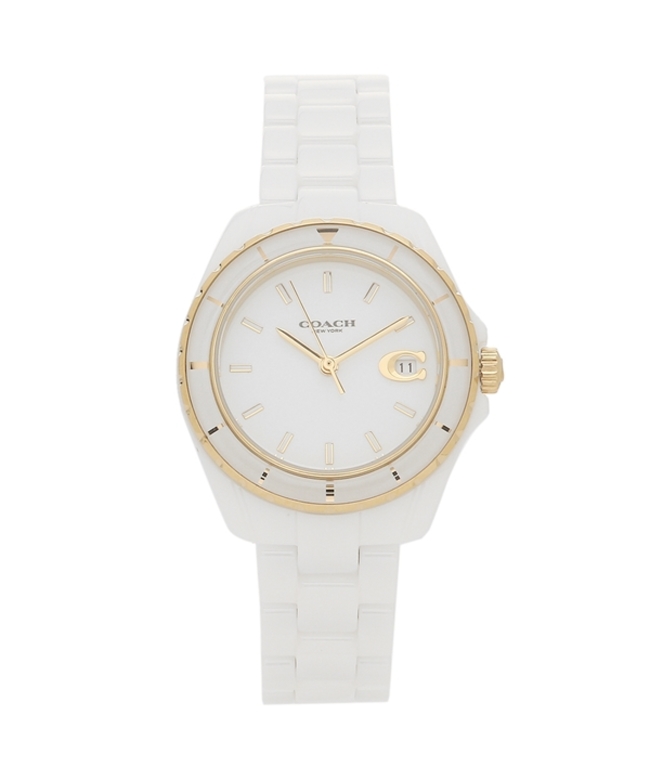 コーチ 時計 レディース プレストン 32mm クォーツ ホワイト COACH 14503807 セラミック 専門モールです 専用 coach腕時計 プレストン ホワイト セラミック 腕時計(アナログ)