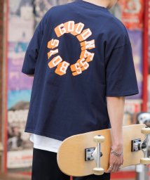 Rocky Monroe(ロッキーモンロー)/Tシャツ 半袖 カットソー 白T メンズ レディース バックプリント サークルロゴ ヘビーウェイト 米綿 USAコットン ビッグシルエット オーバーサイズ ゆっ/ブルー