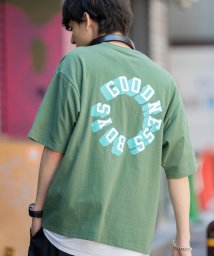 Rocky Monroe(ロッキーモンロー)/Tシャツ 半袖 カットソー 白T メンズ レディース バックプリント サークルロゴ ヘビーウェイト 米綿 USAコットン ビッグシルエット オーバーサイズ ゆっ/グリーン