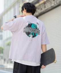 Rocky Monroe(ロッキーモンロー)/Tシャツ 半袖 カットソー 白T メンズ レディース バックプリント エンジェル 天使 地球 アース ヘビーウェイト 米綿 USAコットン ビッグシルエット オ/パープル