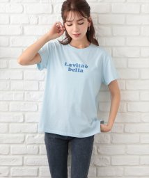 CHILLE(チル)/同系色プリントロゴTシャツ/ブルー