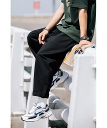 HOOK(HOOK（フック）)/HOOK－ 薄手裾折り返しデザインカーゴバンツ 韓国ファッション/ブラック