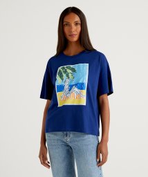 BENETTON (women)(ベネトン（レディース）)/フロントプリント半袖Tシャツ・カットソー/ネイビー