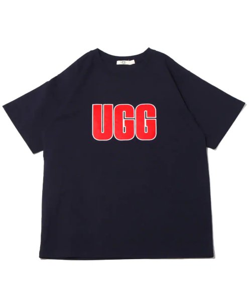 UGG(UGG)/アグ フェルトパッチロゴティーシャツ/ネイビー