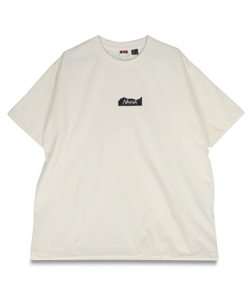 NANGA(ナンガ)/ NANGA ナンガ Tシャツ 半袖 エコ ハイブリッド ロゴ ティー メンズ レディース ECO HYBRID MT LOGO TEE ブラック ホワイト グ/ホワイト