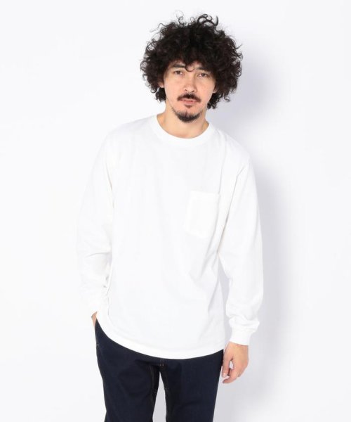 BEAVER(ビーバー)/Goodwear/グッドウェア　L/S CREW NECK POCKET TEE/ホワイト