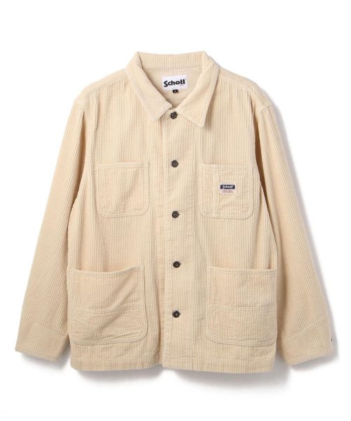 Schott(ショット)/CORDUROY COVERALL/コーデュロイ カーバーオール/ホワイト