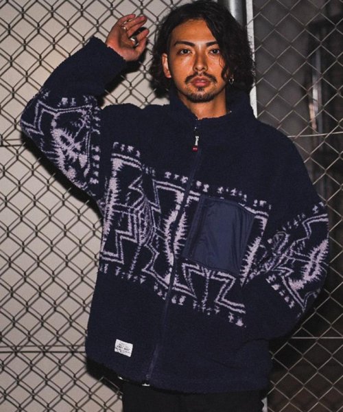 Schott(ショット)/NATIVE BOA FLEECE JACKET/ネイティブ ボアフリース ジャケット/ネイビー