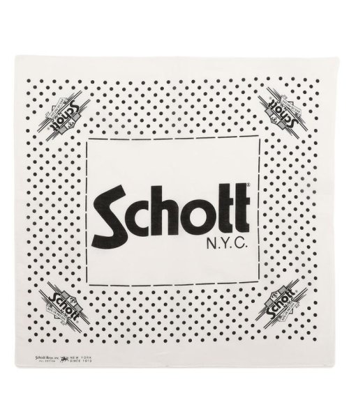 Schott(ショット)/Schott/ショット/COTTON BANDANA POLKA DOTS/バンダナ ポルカドット/ホワイト