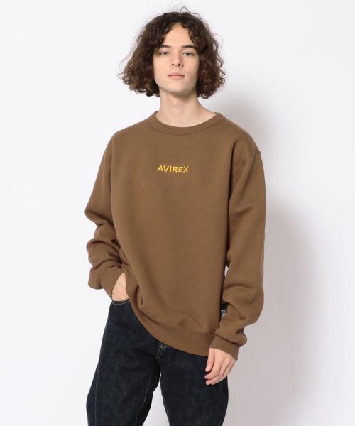 AVIREX(AVIREX)/ロゴ クルースウェット/ LOGO CREW SWEAT/ブラウン