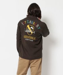 AVIREX(AVIREX)/ベトナムシャツ ファースト キャバルリ　/L/S VIETNAM SHIRTS 1st.CAVALRY"/チャコール