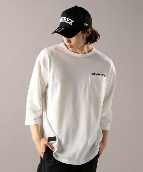 AVIREX(AVIREX)/七分袖 ルーズフィット ラウンド Tシャツ/3/4 SLEEVE LOOSE FIT ROUND T－SHIRT/AVI－TEX/ホワイト