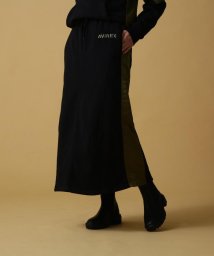 AVIREX(AVIREX)/《WEB&DEPOT限定》スウェットコンビロングスカート/ SWEAT COMBI LONG SKIRT/ブラック1