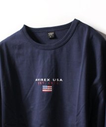 AVIREX(AVIREX)/ブロック ロゴ ロングスリーブ Tシャツ/BLOCK LOGO L/S T－SHIRT/ネイビー