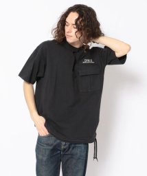 AVIREX(AVIREX)/【TVドラマ着用】フェイド ウォッシュ ルーズ フィット ミリタリー ポケット Tシャツ/FADE WASH LOOSE FIT POCKET Tee/ブラック