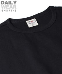 AVIREX(AVIREX)/《DAILY/デイリー》RIB S/S CREW NECK T－SHIRT/リブ 半袖 クルーネック Tシャツ  デイリーウェア/ブラック