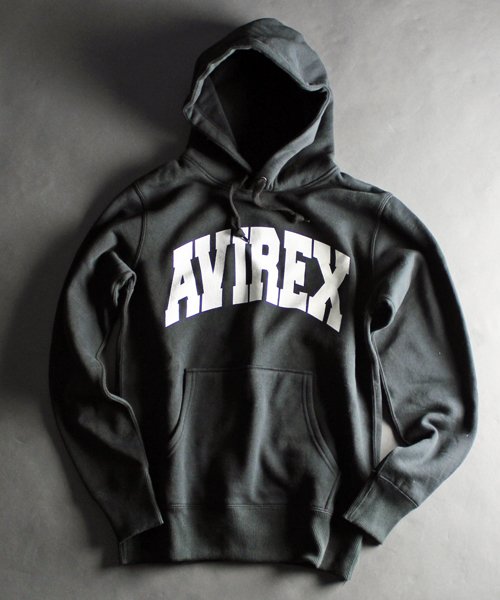 AVIREX(AVIREX)/《DAILY/デイリー》DAILY L/S SWEAT PULL PARKA LOGO/デイリー ロングスリーブ スウェット プルパーカー /ブラック