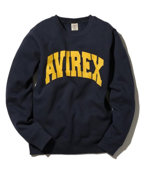 AVIREX(AVIREX)/《DAILY/デイリー》DAILY L/S CREW NECK SWEAT LOGOデイリー ロングスリーブ クルーネック スウェット /ネイビー