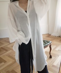 MIELI INVARIANT(ミエリ インヴァリアント)/Sheer Over  Long Shirt/ホワイト