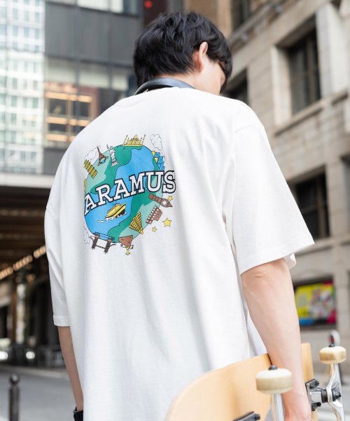 セール Tシャツ 半袖 カットソー 白t メンズ レディース カレッジロゴ パラマス バックプリント 地球儀 ヘビーウェイト 米綿 Usaコットン ビッグシルエット オ ロッキーモンロー Rocky Monroe Magaseek