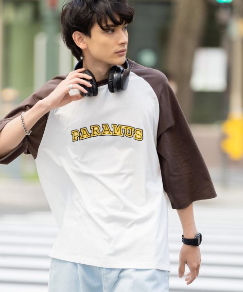 Rocky Monroe(ロッキーモンロー)/Tシャツ ラグラン 半袖 メンズ レディース カットソー プリント カレッジ 天竺ボディ ロゴ 綿 コットン 古着 リラックス ルーズ ビッグシルエット オーバ/ホワイト系3