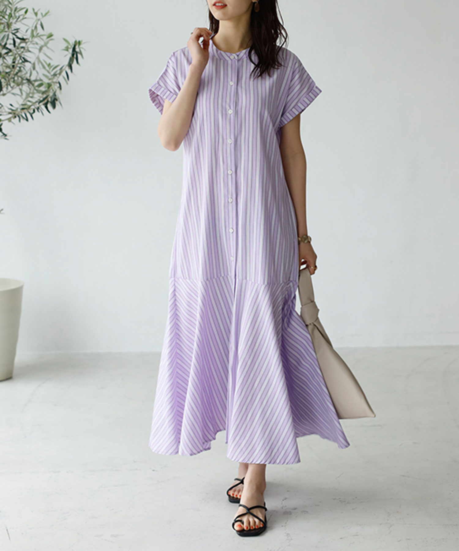 O E Teiban モダン ワンピース 清楚 リーフ柄 イ ワンピース Bo Os Sud Rs