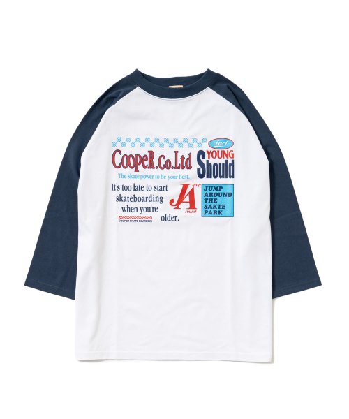 WHO'S WHO GALLERY(フーズフーギャラリー)/【WHO'S WHO gallery】COOPER FACT LTDラグランTEE/ホワイト