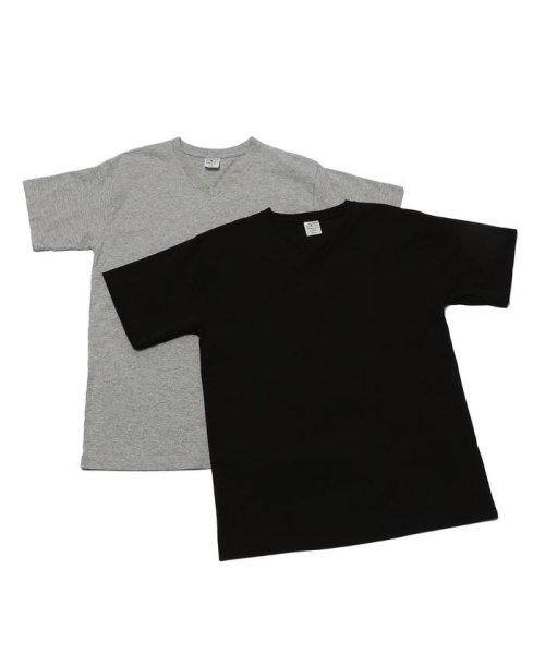 AVIREX(AVIREX)/《DAILY/デイリー》DAILY 2－PACK V NECK TEE/デイリー2パック Vネック半袖Tシャツ/ブラック1
